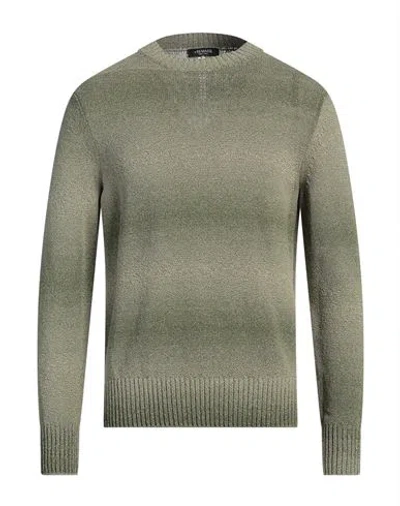 +39 Masq Man Sweater Military Green Size 40 Linen, Cotton