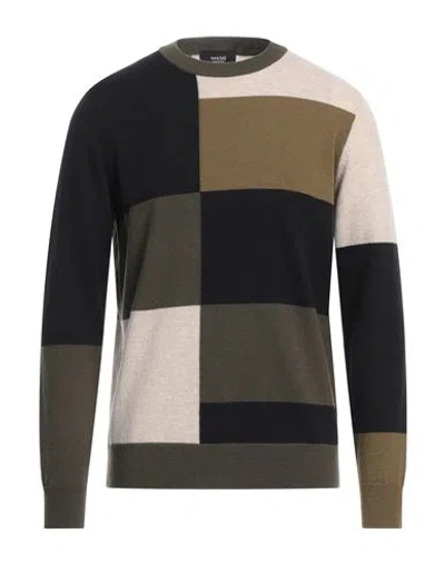 +39 Masq Man Sweater Military Green Size 36 Wool
