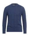 +39 Masq Man Sweater Navy Size 40 Cotton In Blue