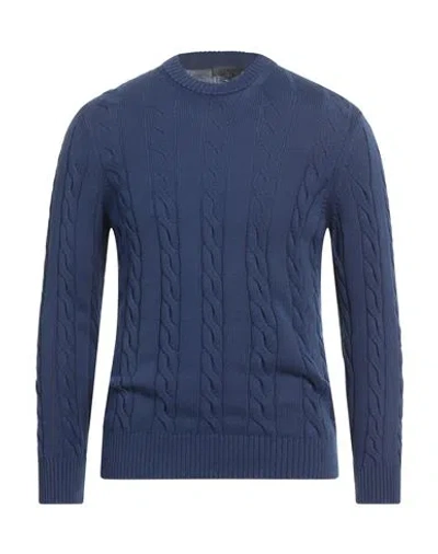 +39 Masq Man Sweater Navy Size 40 Cotton In Blue