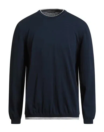 +39 Masq Man Sweater Navy Size 46 Cotton In Blue