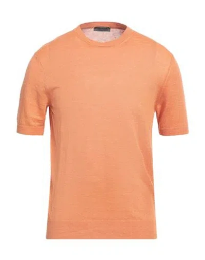 +39 Masq Man Sweater Orange Size 46 Linen