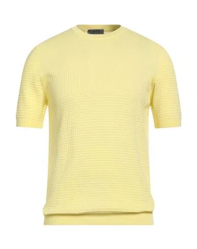 +39 Masq Man Sweater Pastel Yellow Size 42 Cotton