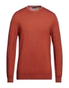+39 Masq Man Sweater Rust Size 42 Merino Wool In Red