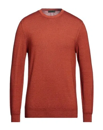 +39 Masq Man Sweater Rust Size 42 Merino Wool In Red