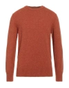 +39 Masq Man Sweater Rust Size 42 Wool In Red