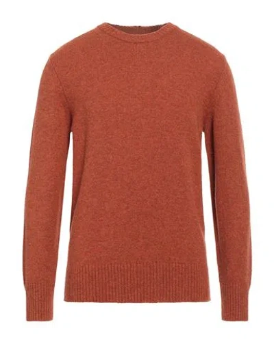 +39 Masq Man Sweater Rust Size 42 Wool In Red