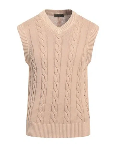 +39 Masq Man Sweater Sand Size 42 Cotton In Beige