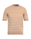 +39 Masq Man Sweater Sand Size 44 Cotton In Beige