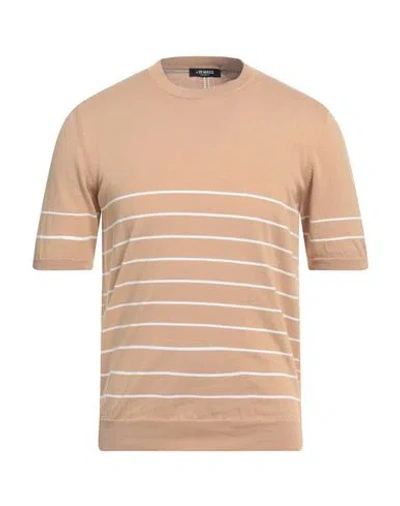 +39 Masq Man Sweater Sand Size 44 Cotton In Beige