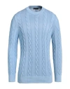 +39 Masq Man Sweater Sky Blue Size 40 Cotton