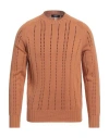 +39 Masq Man Sweater Tan Size 38 Cotton In Brown