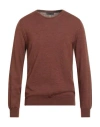 +39 Masq Man Sweater Camel Size 42 Merino Wool