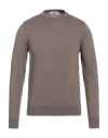 +39 Masq Man Sweater Taupe Size 38 Merino Wool In Grey