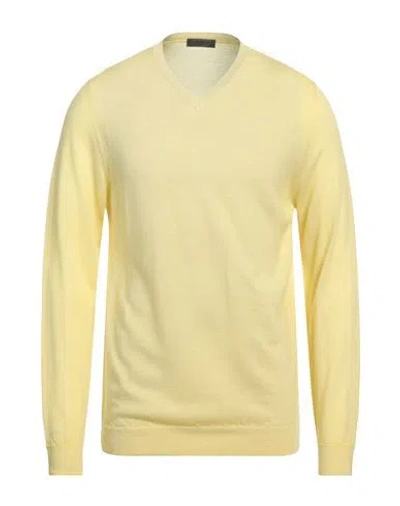 +39 Masq Man Sweater Yellow Size 42 Merino Wool