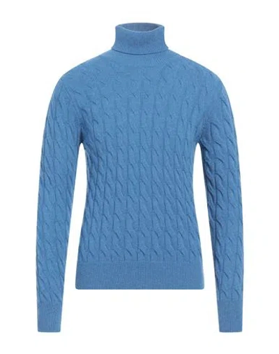 +39 Masq Man Turtleneck Azure Size 36 Wool In Blue