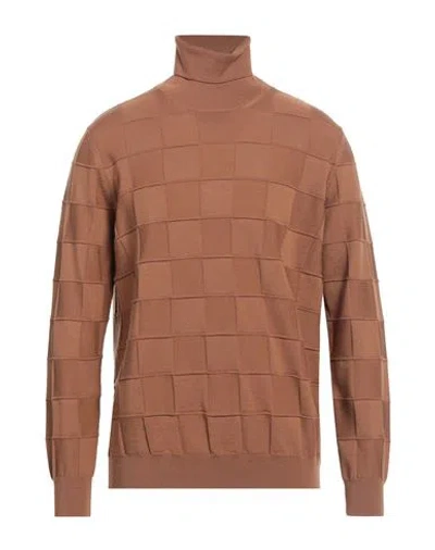 +39 Masq Man Turtleneck Brown Size 44 Merino Wool