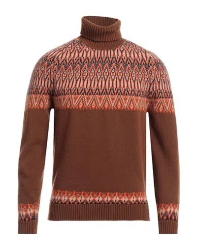 +39 Masq Man Turtleneck Brown Size 44 Wool