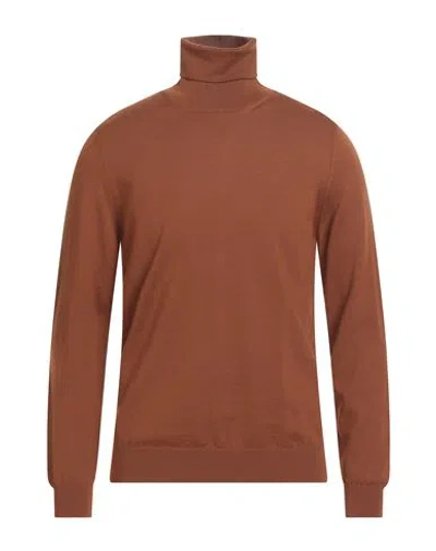 +39 Masq Man Turtleneck Brown Size L Merino Wool