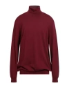+39 Masq Man Turtleneck Burgundy Size Xxl Merino Wool