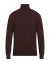 Shop +39 Masq Man Turtleneck Chocolate Brown Size 42 Merino Wool, Cashmere