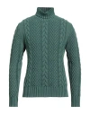 +39 Masq Man Turtleneck Emerald Green Size 38 Wool, Polyamide