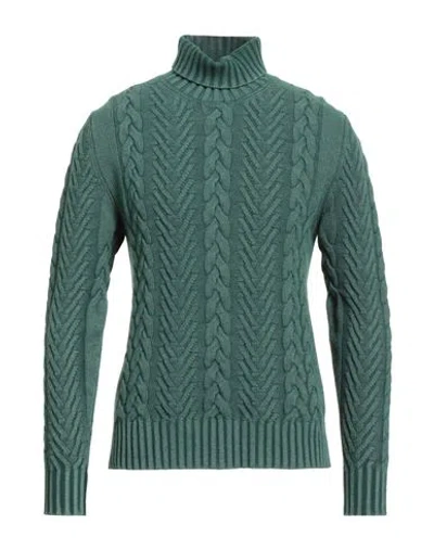 +39 Masq Man Turtleneck Emerald Green Size 38 Wool, Polyamide