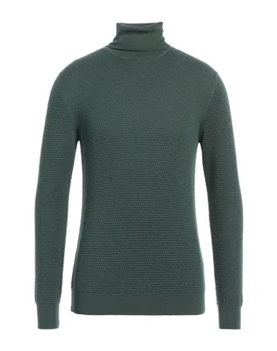 +39 Masq Man Turtleneck Green Size 40 Merino Wool In Green