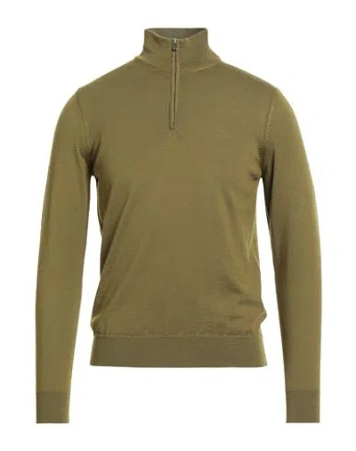+39 Masq Man Turtleneck Military Green Size 40 Merino Wool