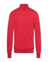 +39 Masq Man Turtleneck Red Size 46 Wool, Silk