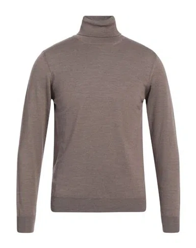 +39 Masq Man Turtleneck Taupe Size 42 Merino Wool In Grey