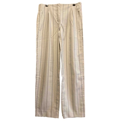 Pre-owned Louis Vuitton Large Pants In Ecru