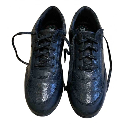 Pre-owned Mephisto Leather Trainers In Black