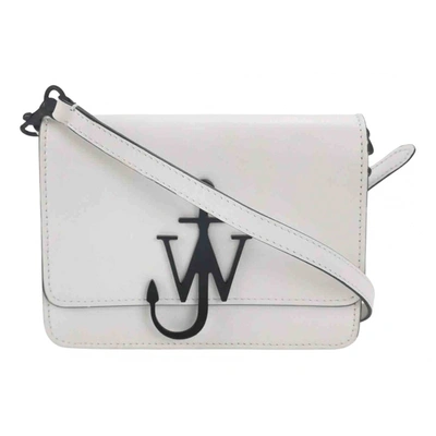Pre-owned Jw Anderson Logo Leather Crossbody Bag In White