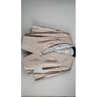 Pre-owned Gai Mattiolo Silk Suit Jacket In Beige