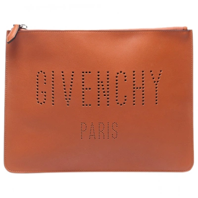 Pre-owned Givenchy Leather Clutch Bag In Brown
