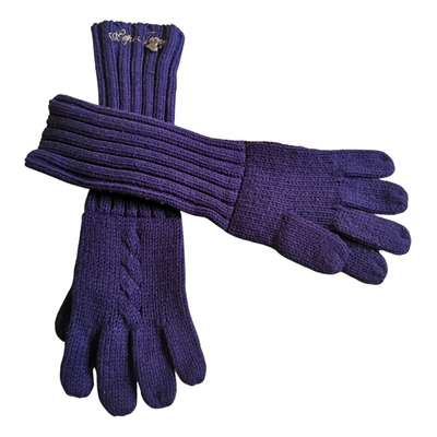 Pre-owned Pepe Jeans Wool Long Gloves In Purple