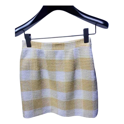 Pre-owned Alessandra Rich Wool Mini Skirt In Yellow