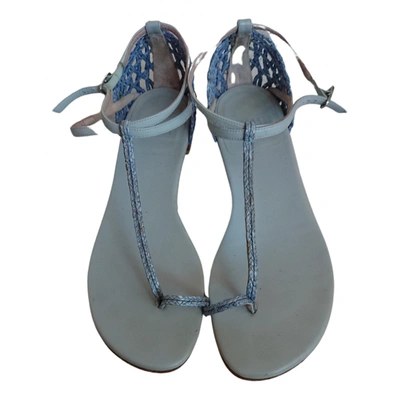 Pre-owned Stuart Weitzman Leather Sandal In Blue