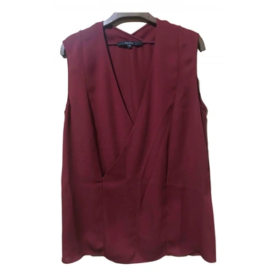 Pre-owned Gucci Silk Top In Burgundy