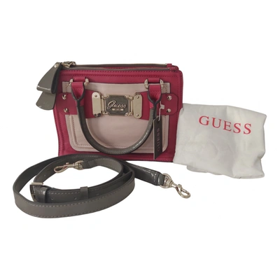 Pre-owned Guess Vegan Leather Handbag In Pink