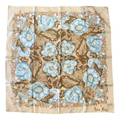 Pre-owned Nina Ricci Silk Neckerchief In Beige