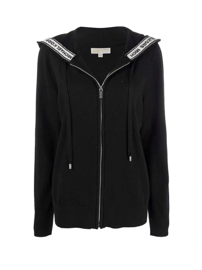 Michael Kors Wool Blend Zip-up Hoodie In Black