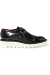 STELLA MCCARTNEY Odette studded faux glossed-leather brogues