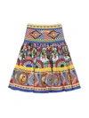 Dolce & Gabbana All Over Print Ruffled Cotton Skirt In Stampa