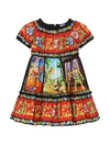 Dolce & Gabbana All Over Print Ruffled Cotton Dress In Stampa