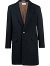 BRUNELLO CUCINELLI CHEVRON-KNIT SINGLE-BREASTED COAT