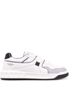 Valentino Garavani Rockstud Quilted Panelled Leather Trainers In White