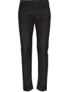 Emporio Armani Mid-rise Straight Leg Jeans In Schwarz