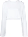 Cotton Citizen White Crop Verona Long Sleeve T-shirt In Weiss
